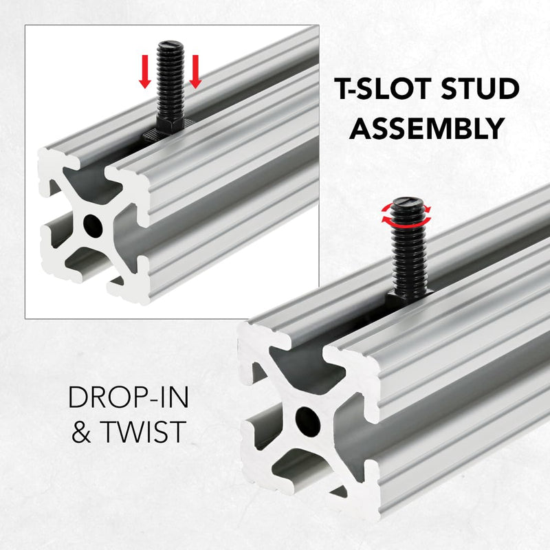 [Australia - AusPower] - 8020, 3301, 15 Series, 5/16-18 x 1" Long Drop in T-Slot Hammer Head Stud Bolt with 5/16 Hex Nut and Washer for 80/20 Aluminum Extrusion T Slot Channel Hardware HW (15) 