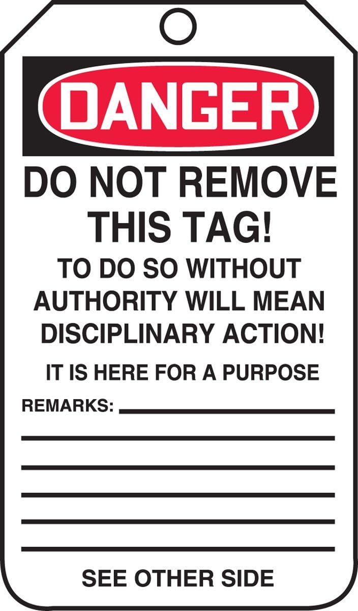 Accuform Signs MDT184CTP Safety Tag, Legend "Danger DO NOT USE Reason Tagged", 5.75" Length x 3.25" Width x 0.010" Thickness, PF-Cardstock, Red/Black on White (Pack of 25)