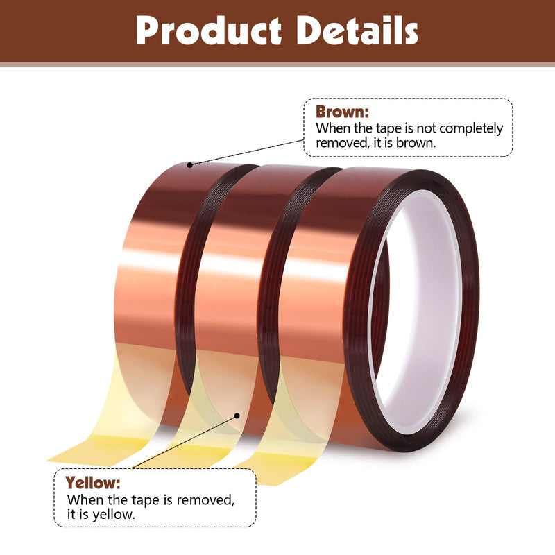 8 Rolls 20mm×25m (82Ft) Heat Resistant Tape, High Temperature Transfer Tape for Sublimation Heat Press Electronic Soldering Masking, No Residue 8