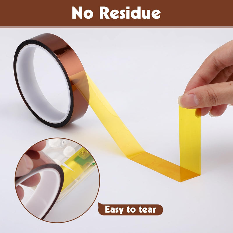 8 Rolls 20mm×25m (82Ft) Heat Resistant Tape, High Temperature Transfer Tape for Sublimation Heat Press Electronic Soldering Masking, No Residue 8