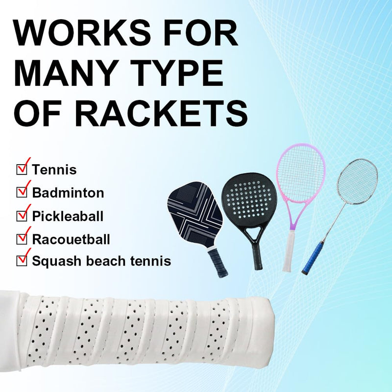 Pickleball Grip Tape 3pcs Overgrip Pickleball Paddle Grip Tape with Raised Ridge Replacement Grip Wrap Accessory for Pickleball Paddle Handle White