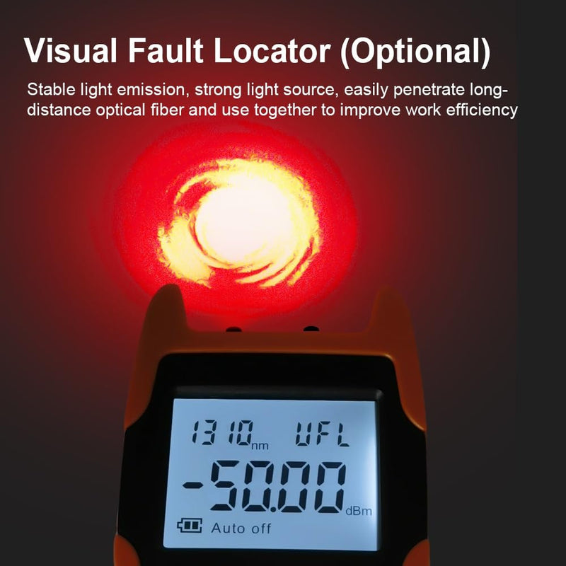 [Australia - AusPower] - Mini Optical Power Meter,Portable Fiber Optical Power Meter with Universal FC/SC/ST Interface and LED/VFL/RJ45 Sequence Function, 850/980/1270/1300/1310/1490/1550/1577/1625/1650 nm OPM530-05 