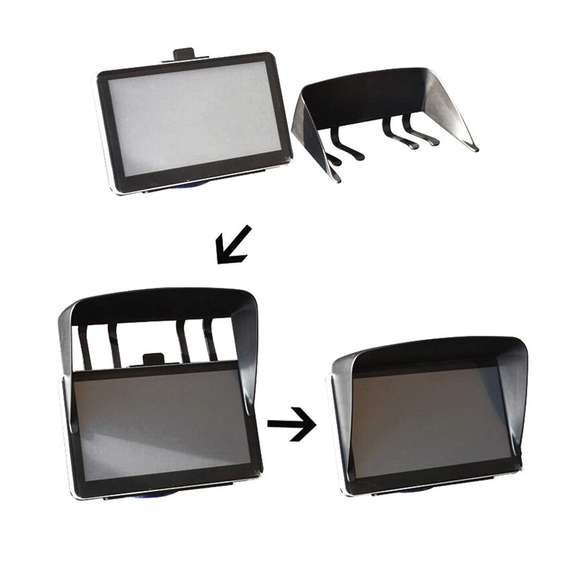 [Australia - AusPower] - Semetall GPS Sun Shade Cover Universal Flexible GPS Sun Shade Cover for 7 Inch Car Navigation Accessories Car Navigation Visor Extender (Black) 