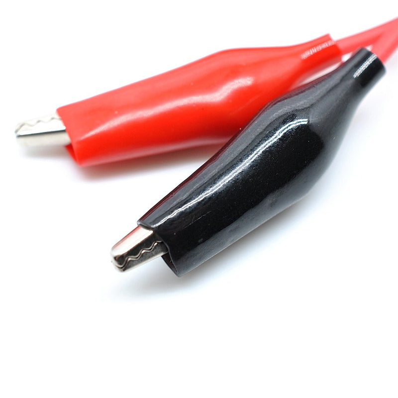 Oiyagai 5 Pack 1M Double-Ended Alligator Clip Test Leads, Jumper Wire with Insulated Clamps for DIY Electrical Projects, Multimeter & Lab Testing (Red and Black)