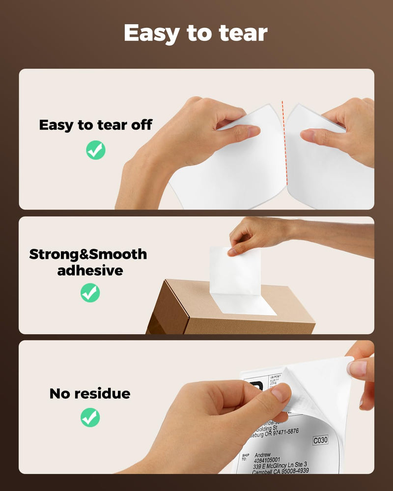SVANTTO 4x6 Thermal Labels, Strong Adhesive and Perforated Shipping Labels, Thermal Printer Labels for Mailing Postage Address（500Pcs/Stack） 500 Labels
