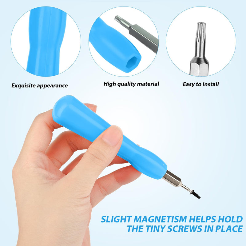 [Australia - AusPower] - Video Doorbell Screwdriver, Double-Ended Screwdriver Bits with Handle, T6 and T15 Torx Screwdrivers Tools Doorbell Screwdriver Replacement for Ring Video Doorbell Models (Blue) Blue 