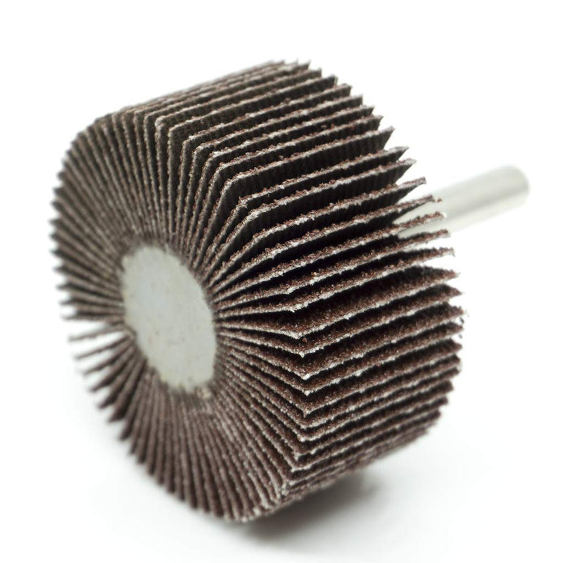 [Australia - AusPower] - Benchmark Abrasives 2" x 1" Aluminum Oxide Flap Wheel with 1/4" Shank Mounted, Perfect for Woodworking Grinding Polishing Rust Paint Removal (10 Pack) - 80 Grit 