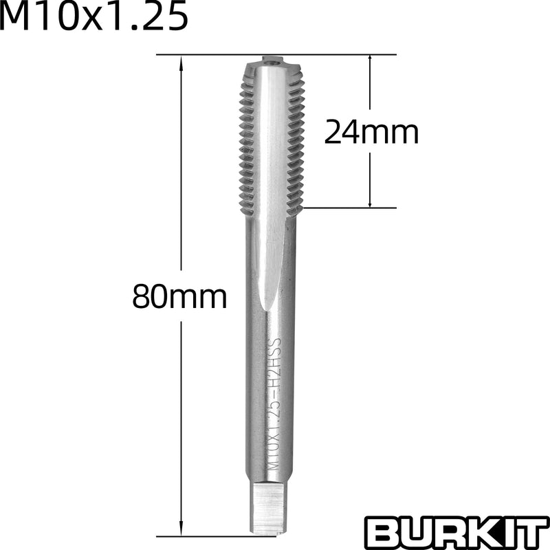 [Australia - AusPower] - Burkit M10 X 1.25 Tap and Die Set, M10 x 1.25 Machine Thread Tap and Round Die Right Hand M10x1.25 