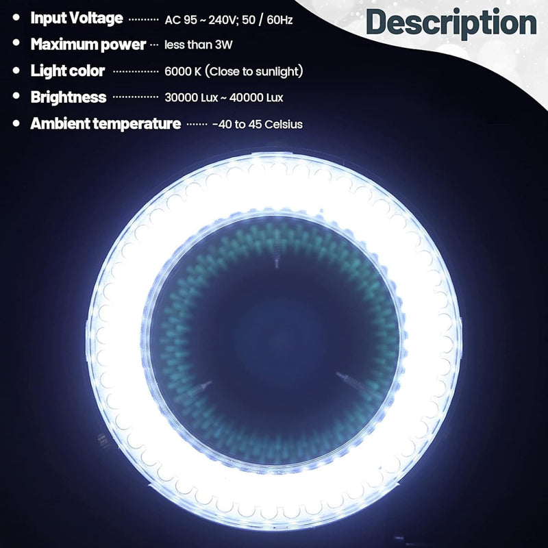 [Australia - AusPower] - Jevina 144 LED Microscope Ring Light 0-100% Adjustable Lamp for Microscope Ring Lighting 