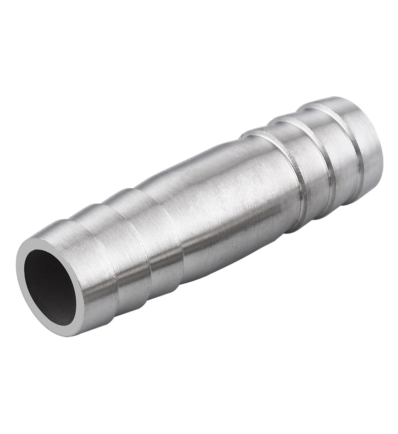 [Australia - AusPower] - Stainless Steel 3/4" to 3/4" Hose Barb Fittings Splicer Mender Round Union Coupler Adapter Splicer Mender Union Air Water Fuel (Pack of 2) 3/4" Barb x 3/4" Barb 