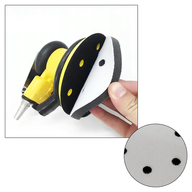 4 Pieces Soft Surface with Hook 93mm 6 Triangle Holes Sanding Buckle Sponge Pad for Grinder Shockproof Noise Reduction