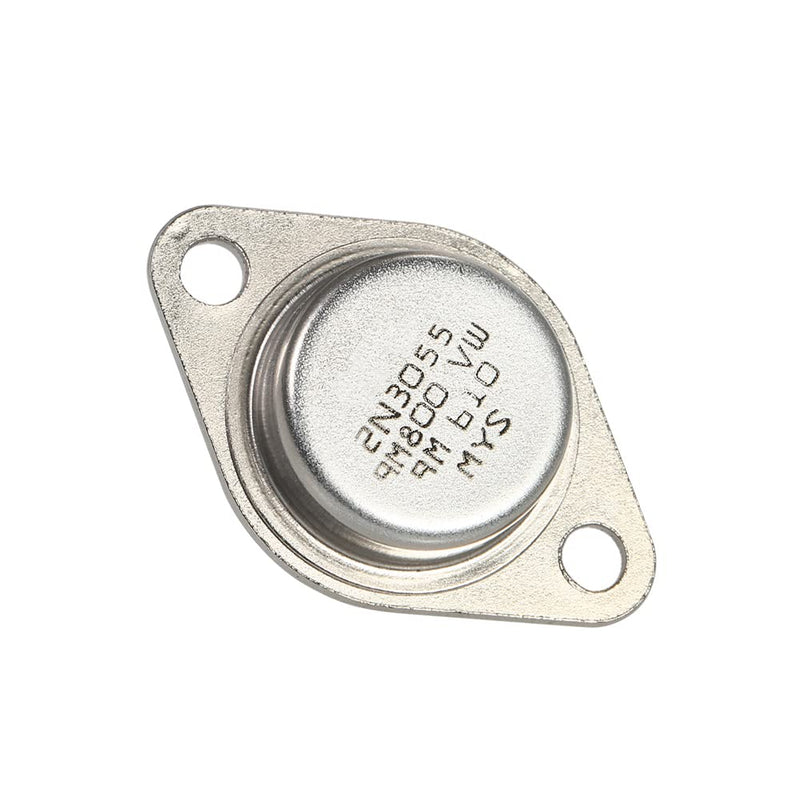 Pack of 5 Power Transistors Diameter 4 mm / 0.16 Inch 2N3055 Transistors 15A 100V Metal Housing Nut Washing Transistors NPN High Performance Transistor for Power Supply Circuits Series and Shutdown
