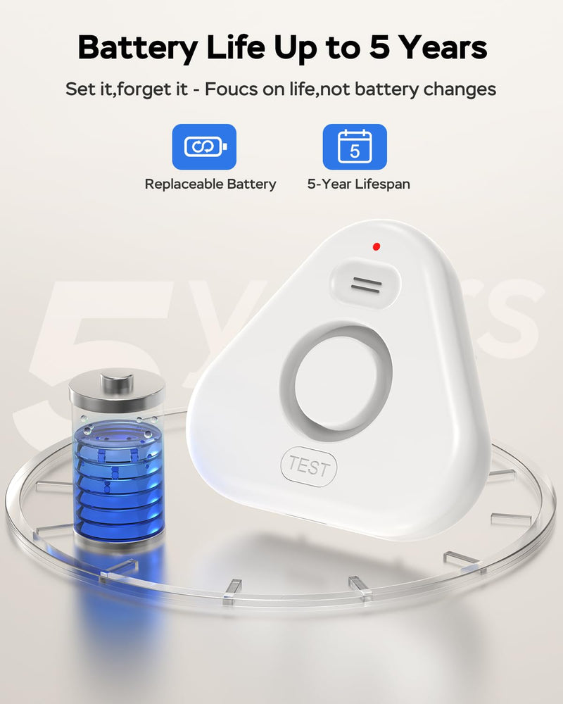 [Australia - AusPower] - Water Alarm Leak Detector,Water Leak Detectors for Home with App Alerts,Water Sensor Alarm Leak Detector with 120db Adjustable,500ft Transmission for Basement,Bathroom,No Hub Required (Support 2.4G) Water Detector-3pcs 
