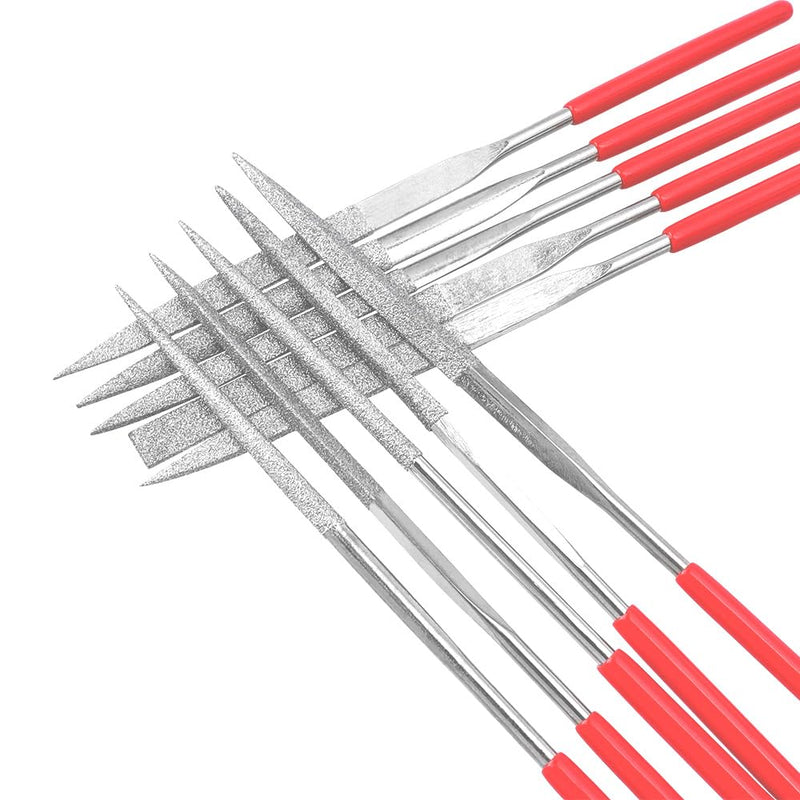[Australia - AusPower] - Treki Mini Diamond Needle Files Set 2 x 100 mm Small Key File in 10 Models, Fine File Set of 3D Printer Accessories, Mini File Set for Filing Wood, Jewellery, Metal, Plastic, Model Making, Pack of 10 