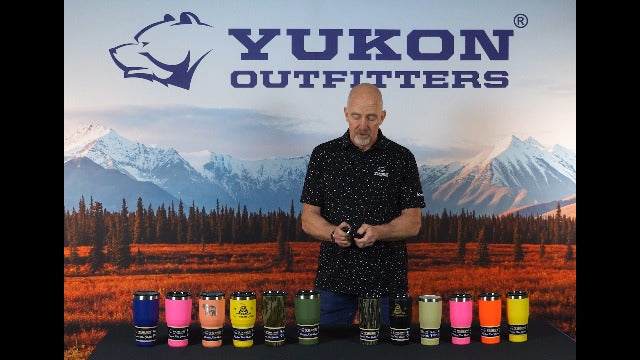 Yukon Outfitters Freedom High Grade 18/8 Stainless Steel Double Wall Vacuum Insulated Tumbler (30oz / 890ml) - 7.85" H x 3.9" Top Dia. / 2.9" Bottom dia., Black with 'No Quarter' Pirate print 30 Ounces
