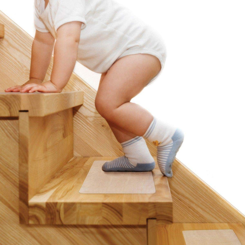 Butizone Stair Treads Non Slip 6" x 30", 5-Pack Pre-Cut Clear Anti Slip Strips for Wooden Steps Indoor, Transparent and Waterproof Grip Tape, Safety for Elderly, Children, and Dogs 6" X 30"
