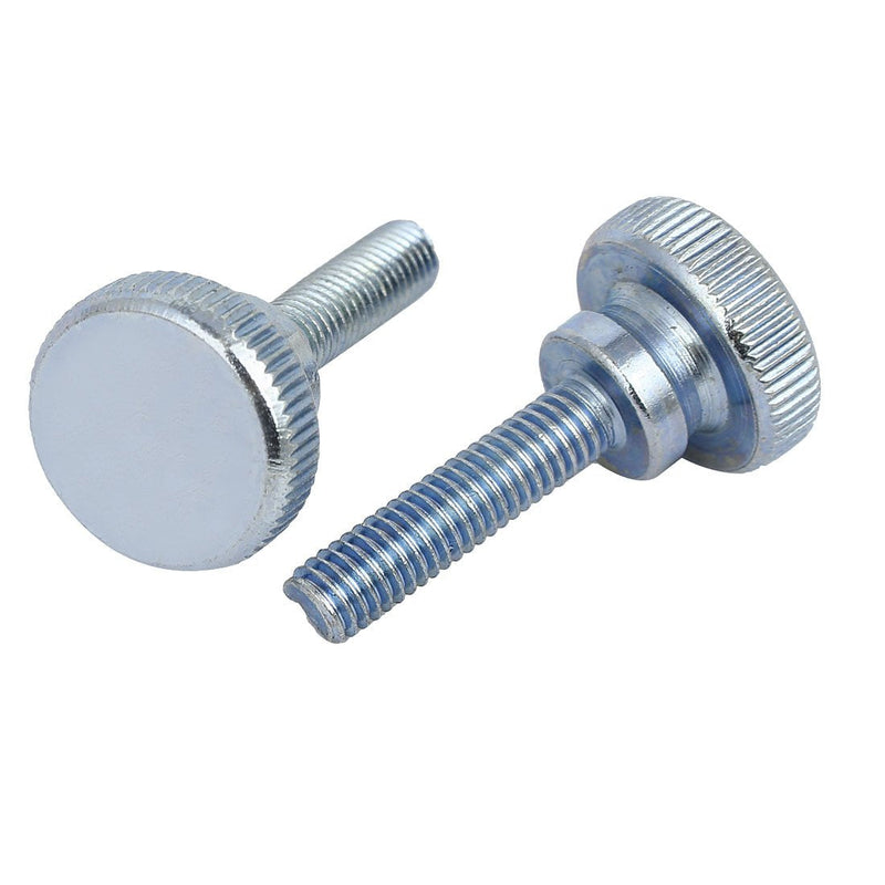 [Australia - AusPower] - uxcell M6x25mm Flat Knurled Head Fully Threaded Thumb Screws Bolts Fastener 4pcs 