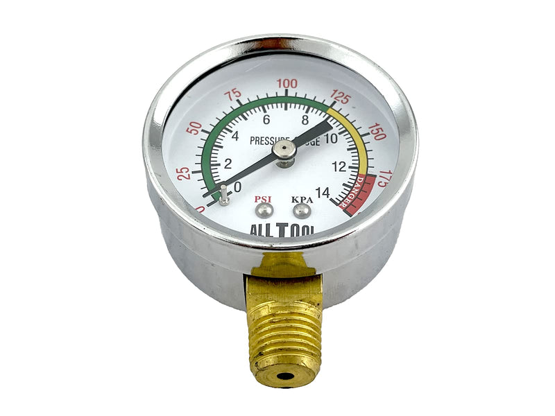 [Australia - AusPower] - 2" Air Pressure Gauge Lower Side Mount 1/4" NPT 2" Dial - 0 to 200 PSI (Color Coded) 2" Dail/0-200Psi 1/4"NPT Lower Mount (Color Code) 