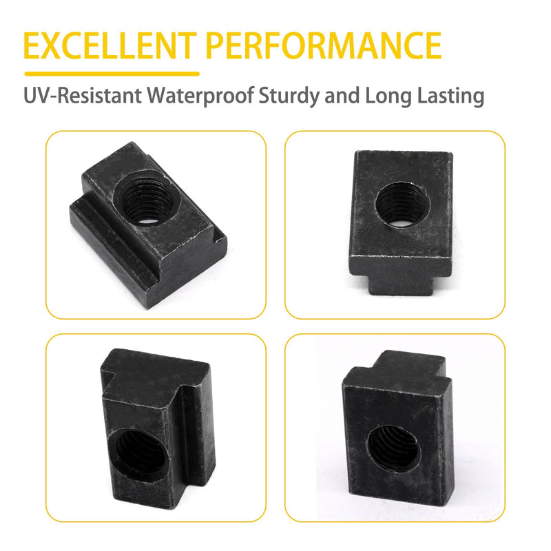 [Australia - AusPower] - T Slot Nuts 10pcs, M10 Threads Black Oxide Finish Hardware Sliding Nuts Used for Machines Tool Tables, Grade 8.8 