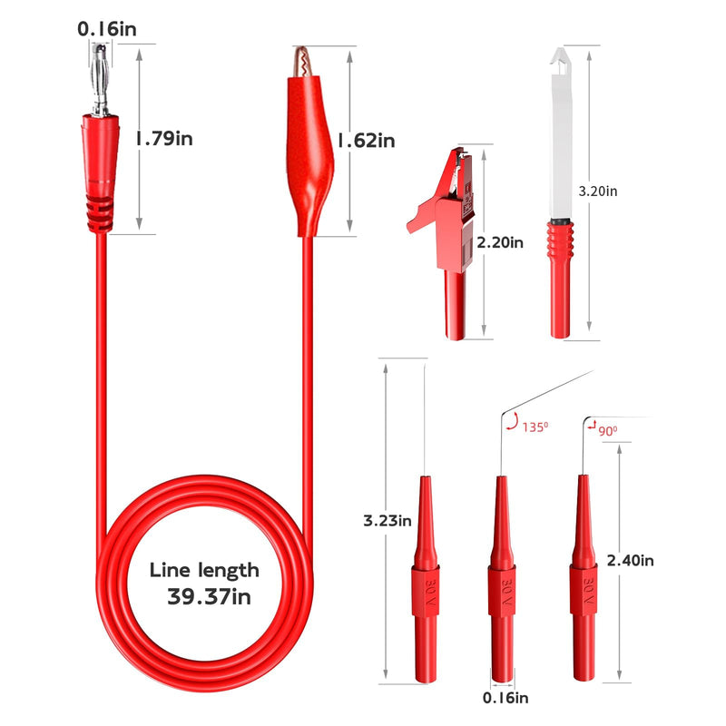 [Australia - AusPower] - 30PCS Back Probe Kit Automotive with Banana Plug Test Leads, Copper Alligator Clips, Insulation Wire Piercing Probes & Stainless Steel Back Probe Pins, Multi-Angle Diagnostic Test Wires for Car Repair 30 