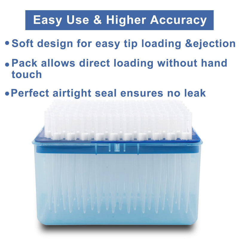 [Australia - AusPower] - ONiLAB Scientific Universal 1000ul Pipettor Tips Lab Transparent Liquid Pipettor Tips with Box Non-pyrogenic DNAse/RNAse Free Autoclavable 1 Rack 96 Tips (1000ul, 96) 