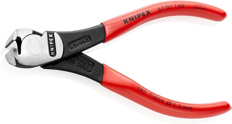 Knipex 67 01 140 High Leverage End Cutting Nippers 5,51", Multi-Colour 140 mm atramentized Red Plastic Coated Handles