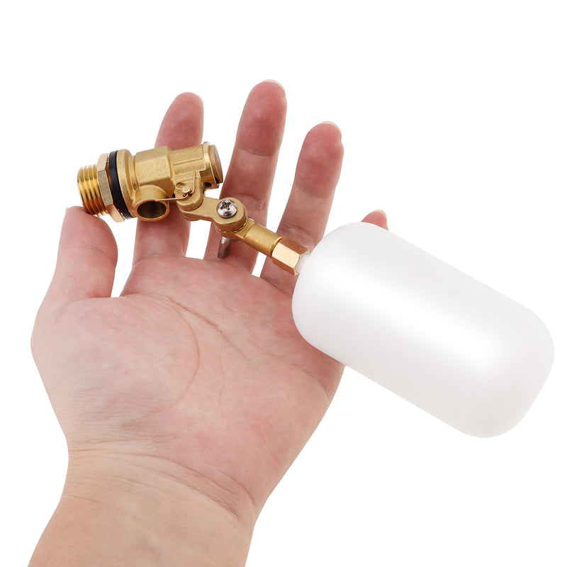 [Australia - AusPower] - 2 Pcs 1/2 Inch Brass Float Valve, Automatic Water Level Control High Pressure Adjustable Arm Over 180 degreesfor Water Tanks, Fountain Float, Livestock Troughs 