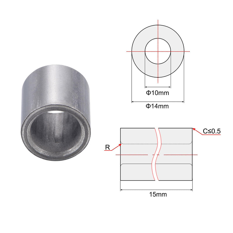 [Australia - AusPower] - uxcell Sleeve Bearings 10mm Bore 14mm OD 15mm Length Sintered Iron Self-Lubricating Bushings 12pcs 10x14x15mm 