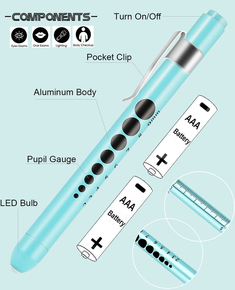 [Australia - AusPower] - MEUUT 3 Pack Pen Lights for Nurses with 6 Batteries – Medical Penlights Nurse Accessories for Work, Perfect Nursing Student Essentials Medical Supplies for Nurses Doctors EMT Trauma Pink+Blue+Light Purple 