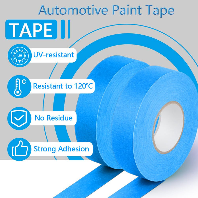 NETEHA 3 Rolls Painters Tape Masking Tape 0.78 Inch x 55 Yard, Heat Resistant No Residue Automotive Adhesive Tape for Automotive Paint and DIY Paint Projects (Blue) 0.79in-3rolls