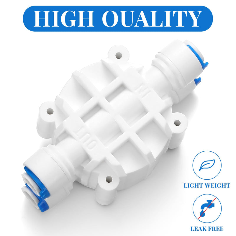 [Australia - AusPower] - 4 Packs 1/4 Inch Tube Automatic Shut off Valve, with Quick Connect Fittings, for Ro Reverse Osmosis Water Filter System, White 4 