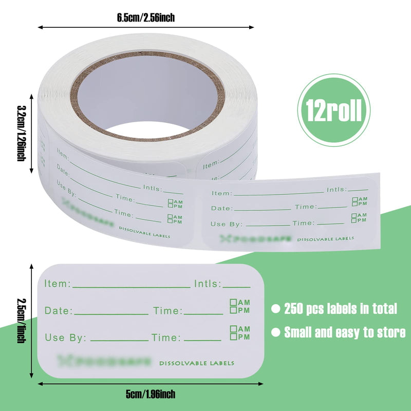 [Australia - AusPower] - Outus 3000 Pieces Food Labels for Containers 1 x 2 Inch Expiration Date Stickers Washable Meal Prep Food Storage Labels Freezer Tape Easy to Write for Home Kitchen Restaurant Supplies 
