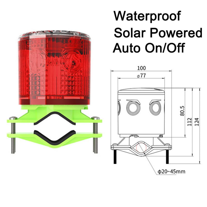 [Australia - AusPower] - Aolyty Solar Strobe Warning Light IP54 Waterproof LED Flashing Safety Light Bright Warning Lamp Outdoor with Switch for Construction Traffic Dock Marine Beacon Road Signs (Yellow) Yellow 