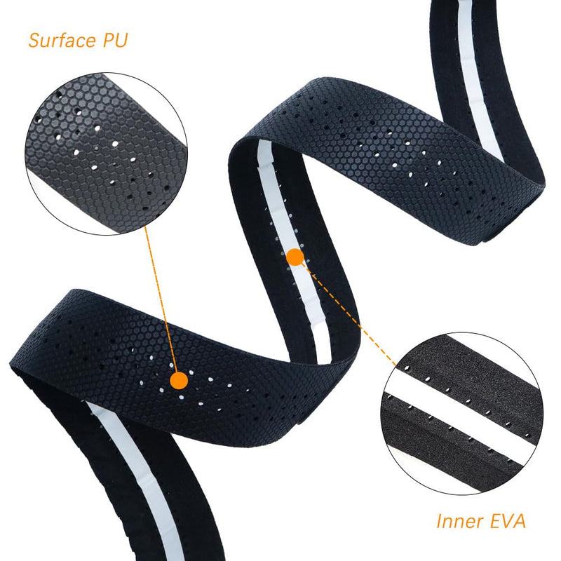 Road Bike Handlebar Tape -Black 3 mm Thick Comfortable – Soft, Classic Road Racing Bicycle Handle Bar Tape