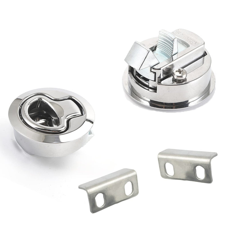 [Australia - AusPower] - Boat Flush Pull Hatch Latch, Stainless Steel Marine Slam Latch Lock for RV Trailer Door Locks (2, White) 
