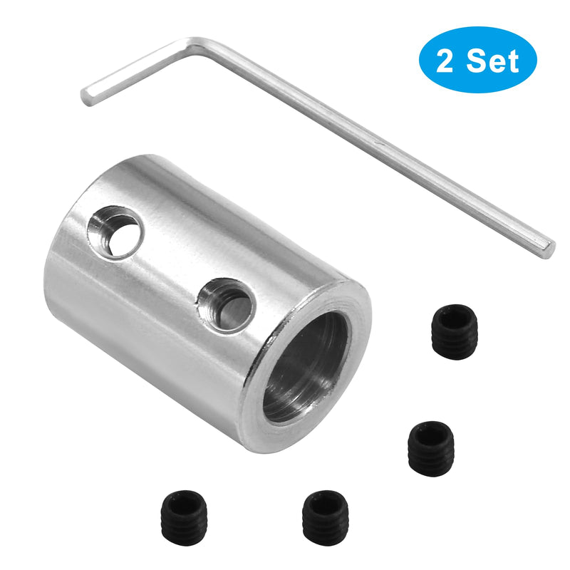 [Australia - AusPower] - 2 Pcs Bore Rigid Coupling Set 10mm to 10mm Shaft Coupler Connector Stainless Steel Coupler Rigid Couplings for 3D Printers Motor Accessories 2 