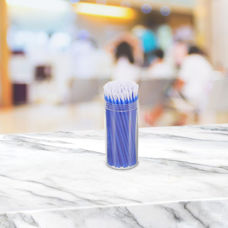 [Australia - AusPower] - 100 Pcs Small Applicator Brush Set - Blue - Bendable Nylon 