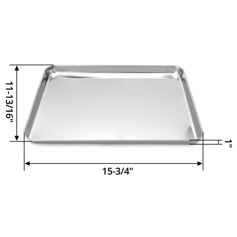 [Australia - AusPower] - QWORK Stainless Steel Surgical Tray, for Medical Instruments, Tattoo, Surgical Supplies, 15 3/4"×11-13/16"×1", Flat Bottom Tray 15-3/4"×11-13/16"×1" 1 Pack 