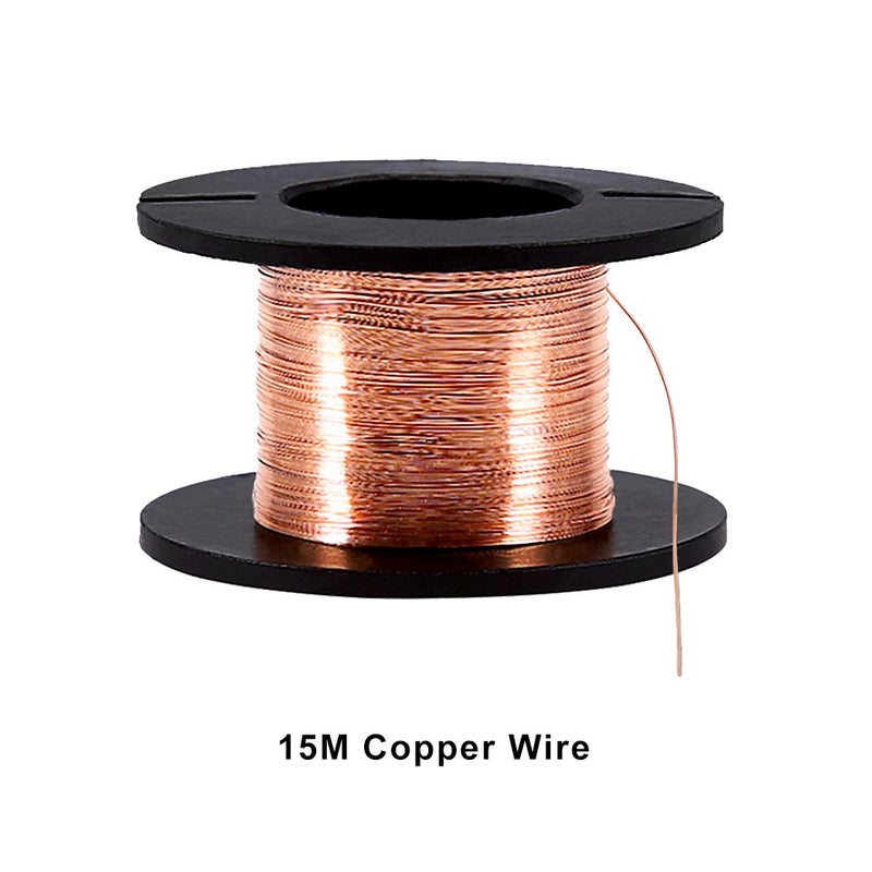 AWG 0.1mm Magnet Wire - Enameled Copper Wire - Enameled Magnet Winding Wire,Wire Length 15m Soldering Wire