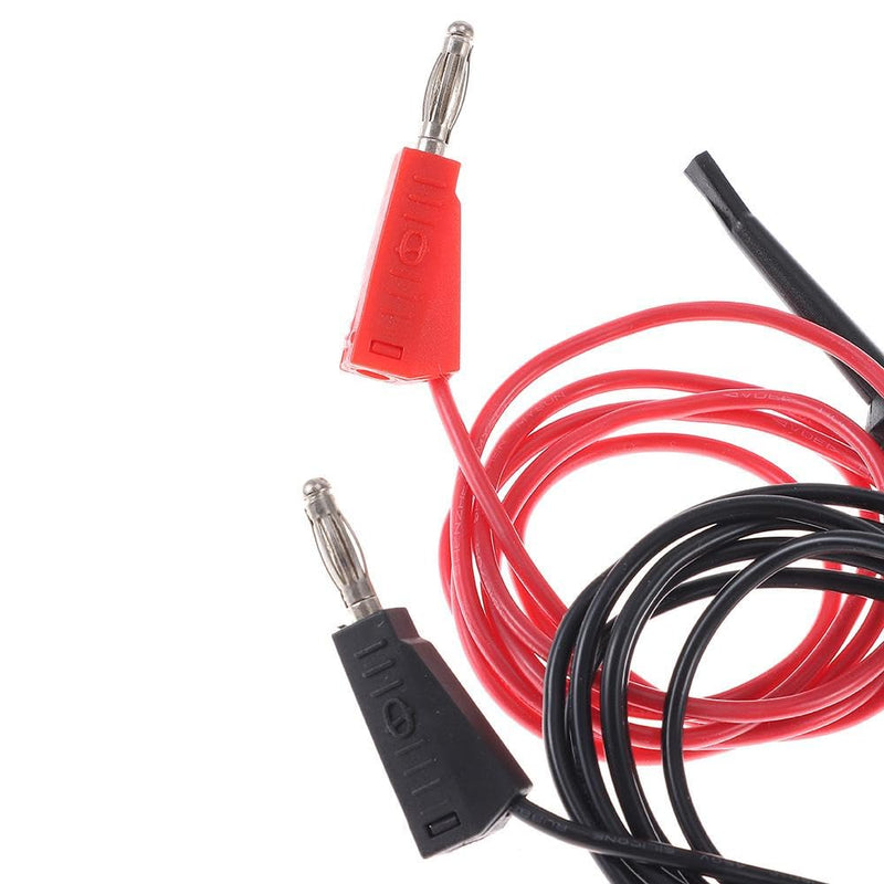 [Australia - AusPower] - 2PCS 4MM Stackable Banana Plug to Test Hook Clips Multimeter Test Leads Mini-Grabber Connector Electronic DIY Tools 100cm 