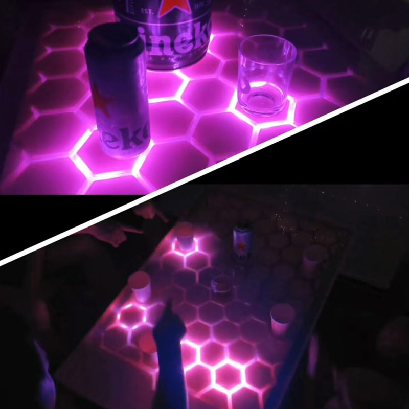 [Australia - AusPower] - Touch Sensor Circuit Board DIY Touch-Sensitive Smart Table Module Built-in LED Light for Hexagon Coffee Luminous Table Touch Light Up Touch Switch 10Pcs (RGB) 