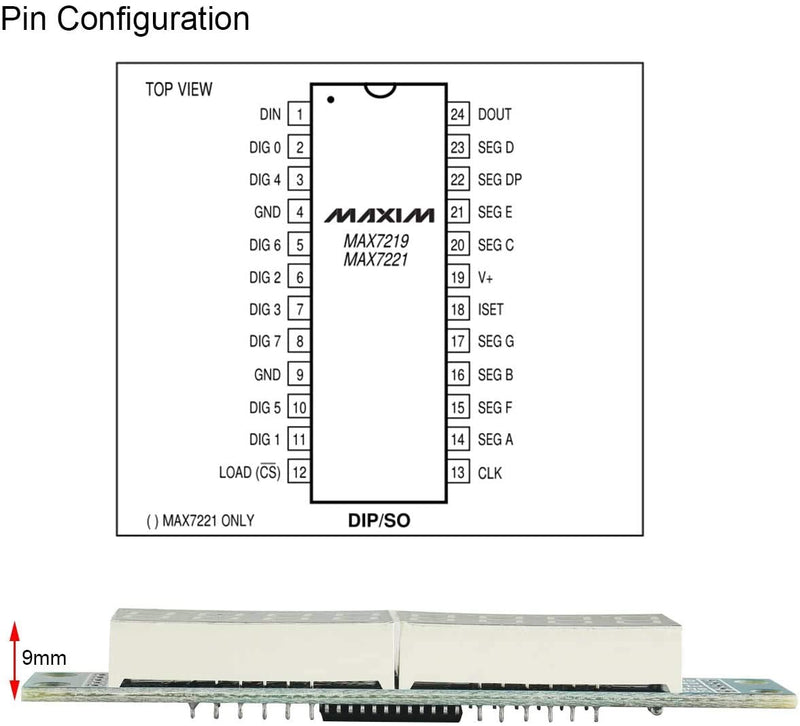 [Australia - AusPower] - DEVMO 4pcs 8-Digit 7 Segment Module MAX7219 8 Bit Digital Segment Tube LED Display Module Supports Cascade Eight Bit Serial 3 IO Ports Compatible with Ar-duino MCU/51/AVR/STM32 