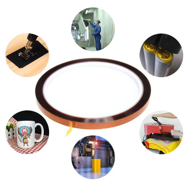 High Temperature Heat Resistant Polyimide Tape,No Residue for Masking,3D Printing,Sublimation Transfer Press,Thermal,Electronic Insulating,Soldering,Circuit Boards,Powder Coating(3/4''×33M×1Roll) 3/4''×33M×1Roll
