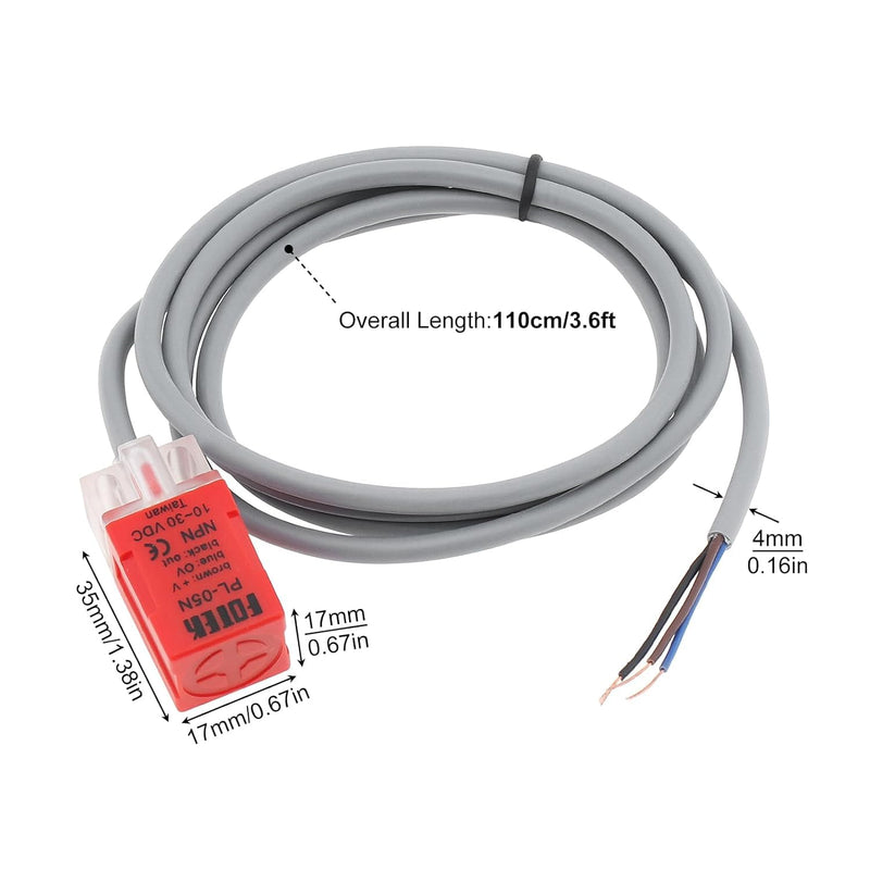 [Australia - AusPower] - BestParts 10Pcs PL-05N 5mm NPN NO Fotek Proximity Sensor Switch Out DC10-30V Normal Open 