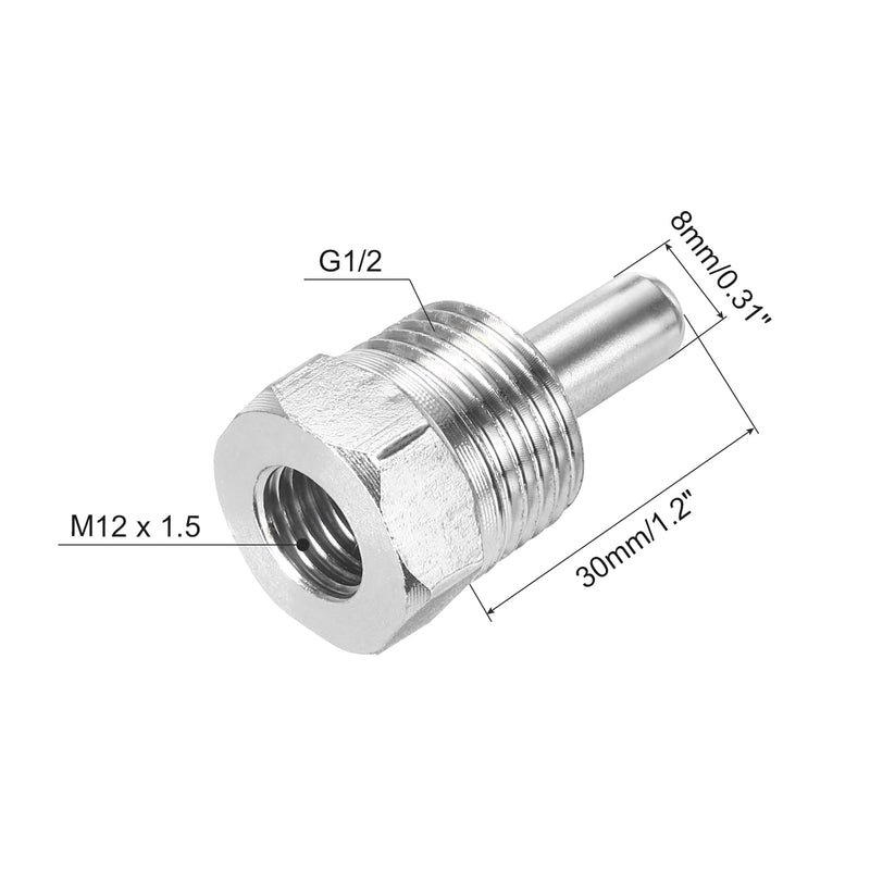 [Australia - AusPower] - uxcell 2 Pcs 8mm Dia G1/2 Thermowell Weldless Stainless Steel 304 with Cable Gland 30mm Length for Beer Fermenter, White 