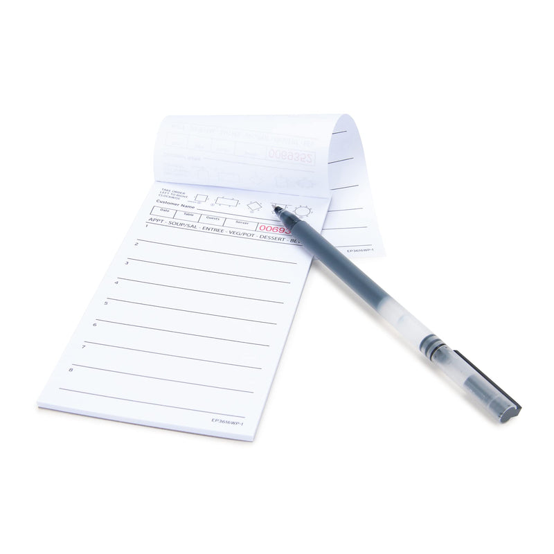 [Australia - AusPower] - Guest Check Pads EP-3616WP-1 (10 Pads), Total 500 Sheets White Waitress Notepad, Server Order Pads for Restaurant 10 pads 