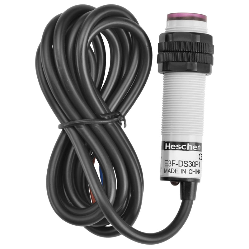 [Australia - AusPower] - Heschen M18 Column Infrared Photoelectric Proximity Switch, Diffuse Reflection Type, E3F-DS30P1, Detection Distance 10-30cm, 10-30VDC 200mA, PNP Normally Open (NO), 3 Wires 