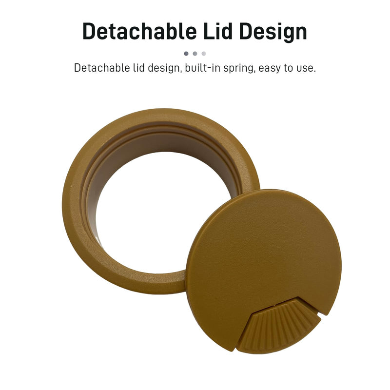 [Australia - AusPower] - Desk Grommet 2 Inch Sturdy ABS Plastic Desk Hole Cover for Cables Black Desk Hole Grommet for Organizing Home & Office Table Cables 2 Inch-6pcs-ABS Brown 6 