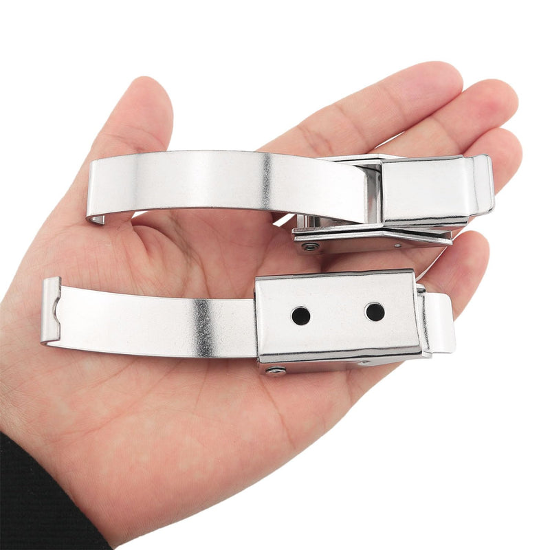[Australia - AusPower] - 2PCS Large 304 Stainless Steel Draw Toggle Latch Spring Toggle Lock Buckle Spring-Steel Hook with Screws L(98mm) 