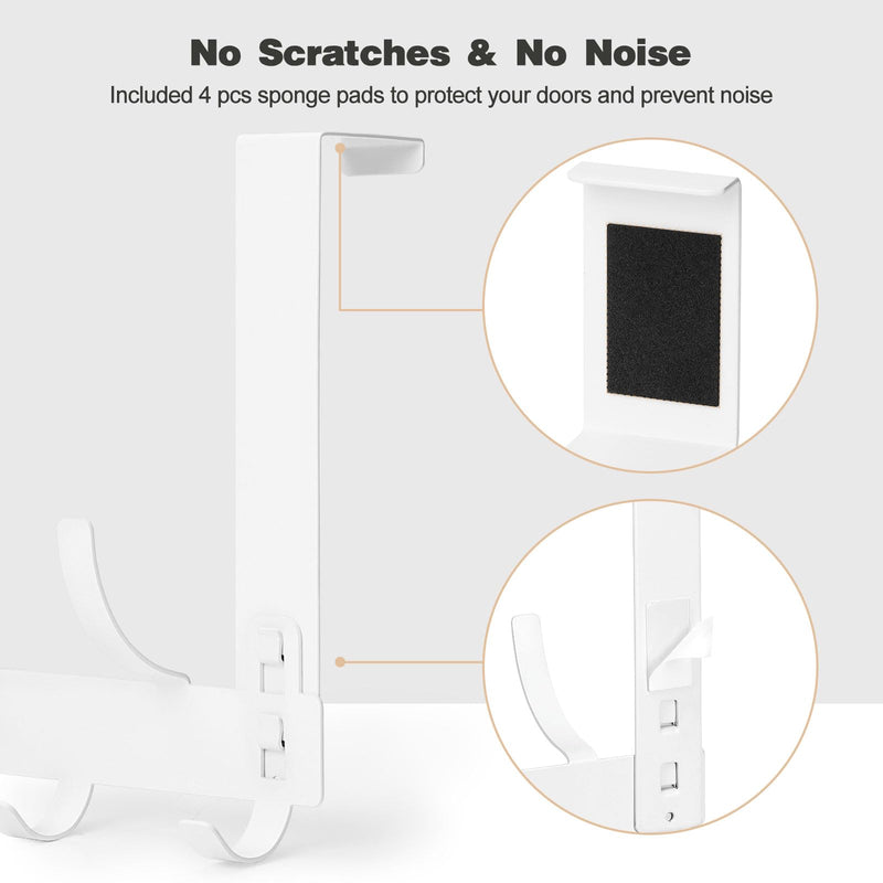 [Australia - AusPower] - Over The Door Hooks, Door Hanger Hooks for Hanging Clothes, Over The Door Towel Rack for Bathroom, Door Hanger Hook Fits 1-3/4" Thick Door, White 1 Pack 